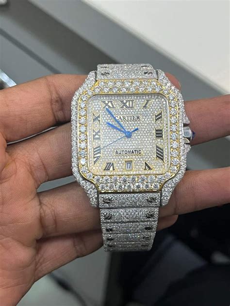 cartier men's watches for sale|moissanite cartier watch for men.